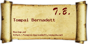 Tompai Bernadett névjegykártya